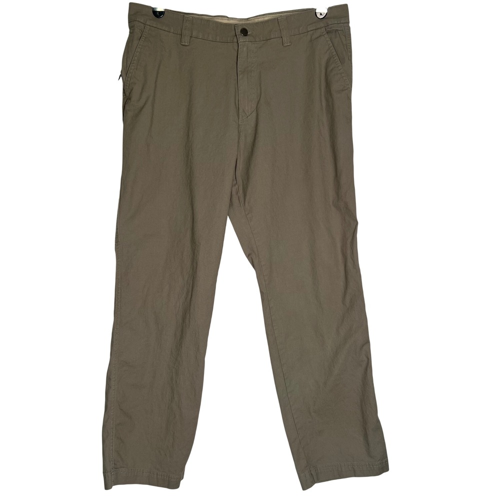 Columbia Mens Regular Fit Stretch Green Khaki Outdoor Hiking Pants 36x32